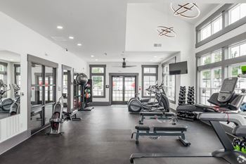 Wynfield apartments gym with treadmills and other exercise equipment in York, PA